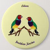 ADAM ~ Gouldian Finch ~ Personalisiert ~ Button (Vorderseite)