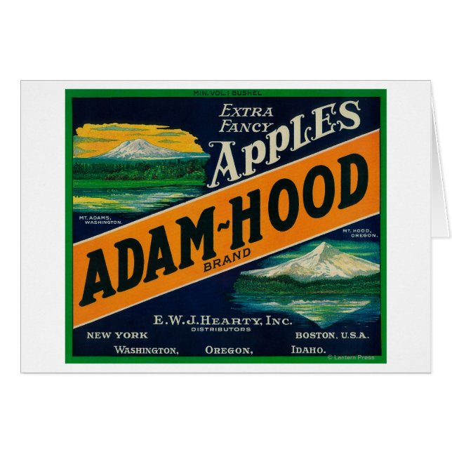 Adam-Hood Apple Crate LabelHood River, OR (Vorderseite (Horizontal))