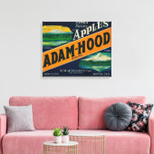 Adam-Hood Apple Crate LabelHood River, OR Leinwanddruck (Insitu (Wohnzimmer))