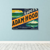 Adam-Hood Apple Crate LabelHood River, OR Leinwanddruck (Insitu (Holzboden))