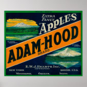 Adam-Hood Apple Crate LabelHood River, OR Poster (Vorne)