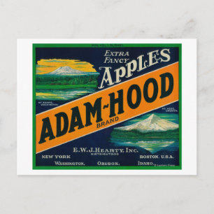 Adam-Hood Apple Crate LabelHood River, OR Postkarte