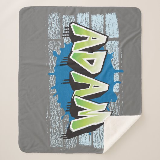 Adam Ihr Name Graffiti Brick Wall stilisiert Sherpadecke (Vorderseite)