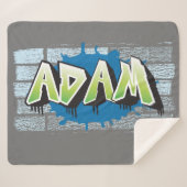 Adam Ihr Name Graffiti Brick Wall stilisiert Sherpadecke (Vorderseite (Horizontal))