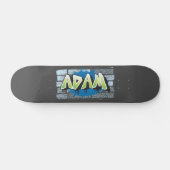 Adam Ihr Name Graffiti Brick Wall stilisiert Skateboard (Horizontal)