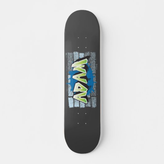Adam Ihr Name Graffiti Brick Wall stilisiert Skateboard (Vorne)