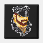 Adam Likes Leather Hat  Magnet (Vorne)