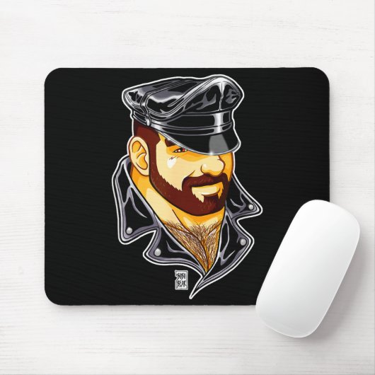 Adam Likes Leather Hat Mousepad (Mit Mouse)
