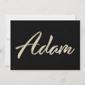 Adam Name white gold Handwriting Karte (Vorderseite)