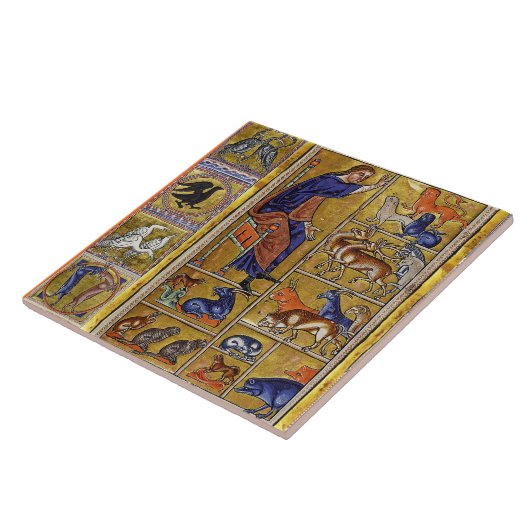 ADAM NAMING TIERE, MEDIEVAL BESTIARY, HÄNDER,LIONE FLIESE (Seite)