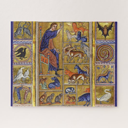 ADAM NAMING TIERE, MEDIEVAL BESTIARY, HÄNDER,LIONE PUZZLE (Horizontal)
