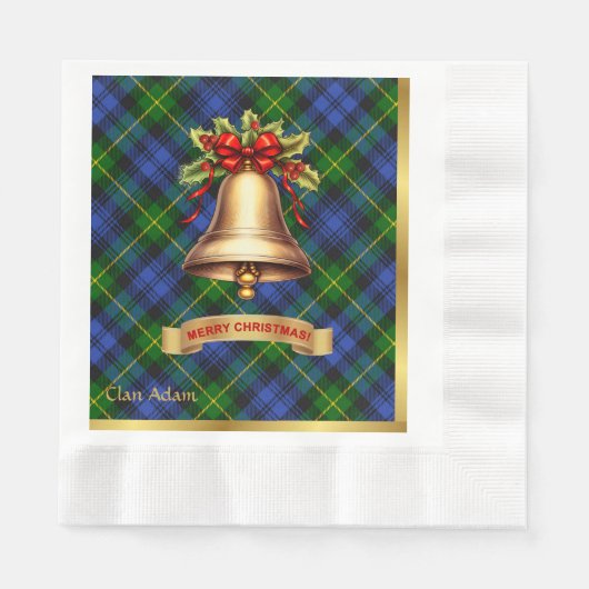 Adam Personalisiert Tartan Christmas Serviette (Vorderseite)