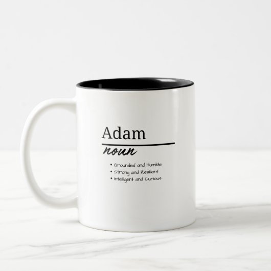 Adam, personalisierte Bezeichnung für Jungen Zweifarbige Tasse (Links)