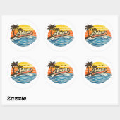 Adam Retro Sunset Name Design Runder Aufkleber (Blatt)