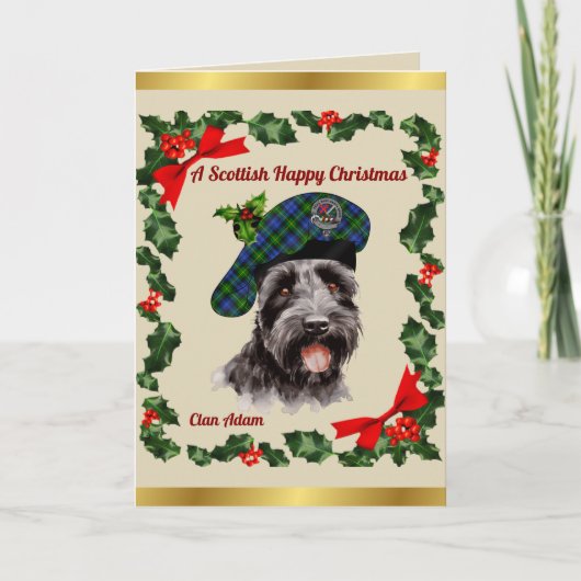 Adam Scottie Dog Personalisiert Xmas Karte (Vorderseite)