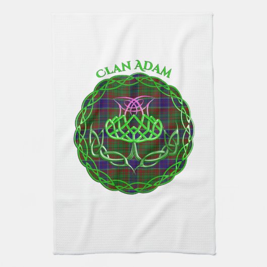 Adam Scottish Tartan Celtic Thistle Geschirrtuch (Vertikal)