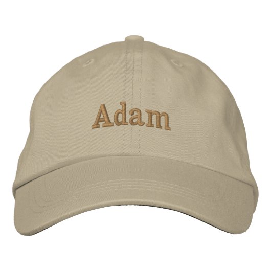 "Adam" Sein Name Bestickt, Bestickte Baseballkappe (Vorderseite)