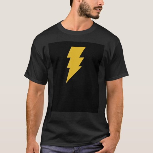 Adam Shazam Black Graphic T - Shirt (Vorderseite)