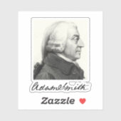 Adam Smith Profil (mit Unterschrift) Aufkleber (Blatt)