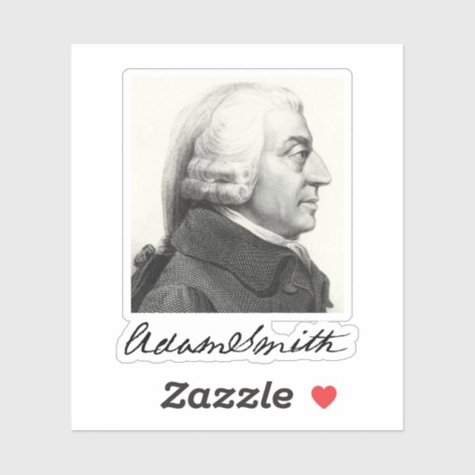 Adam Smith Profil (mit Unterschrift) Aufkleber (Blatt)