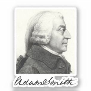 Adam Smith Profil (mit Unterschrift) Aufkleber