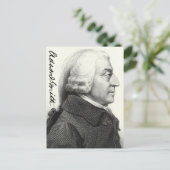 Adam Smith Profil (mit Unterschrift) Postkarte (Stehend Vorderseite)