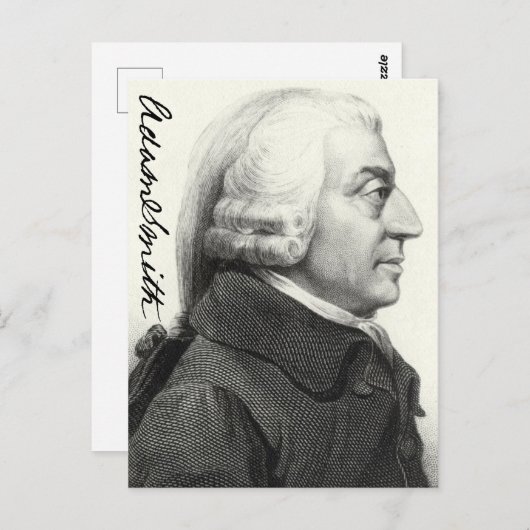 Adam Smith Profil (mit Unterschrift) Postkarte (Vorne/Hinten)