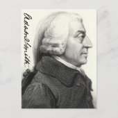 Adam Smith Profil (mit Unterschrift) Postkarte (Vorderseite)