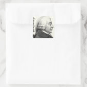 Adam Smith Profil (mit Unterschrift) Quadratischer Aufkleber (Tasche)