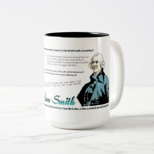 Adam-Smith Zitate Zweifarbige Tasse (VorderseiteRechts)