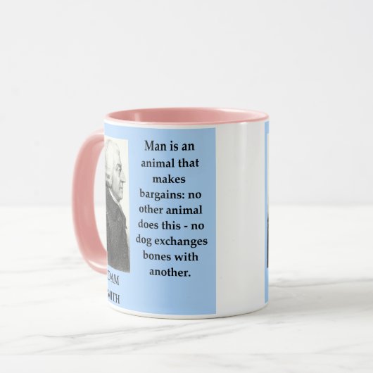 Adam-Smithzitat Tasse (Vorderseite Links)