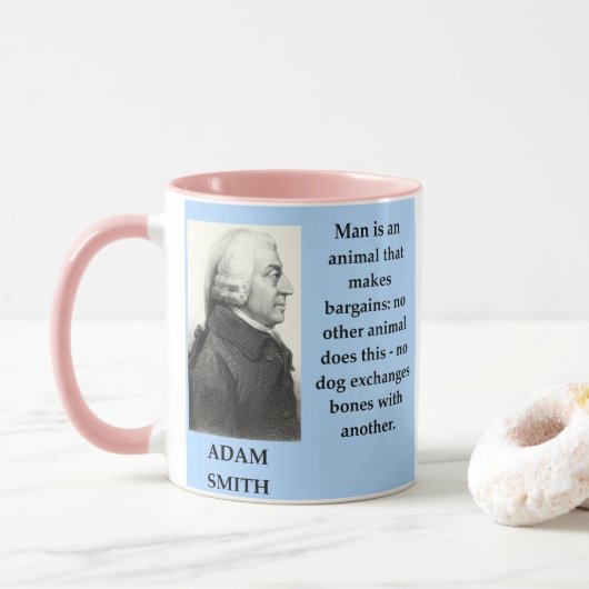 Adam-Smithzitat Tasse (Mit Donut)