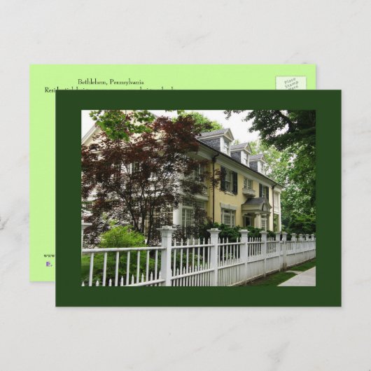 Adam Style House Ende des 18. Jahrhunderts Postkarte (Vorne/Hinten)