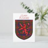 Adam Tartan Scottish Kariert Lion Rampant Postkarte (Stehend Vorderseite)