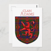 Adam Tartan Scottish Kariert Lion Rampant Postkarte (Vorne/Hinten)