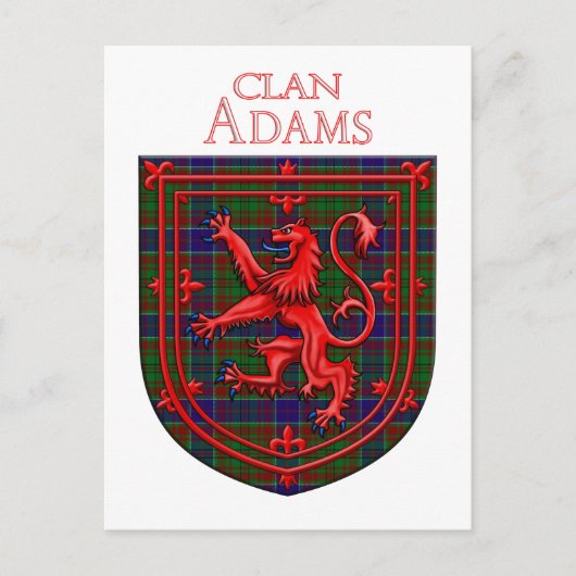 Adam Tartan Scottish Kariert Lion Rampant Postkarte (Vorderseite)