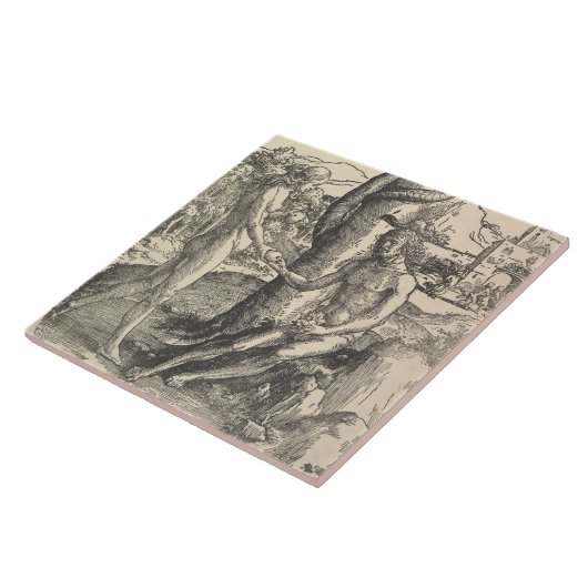 Adam und Eva: Der Fall des Menschen (Lucas van Ley Fliese (Seite)