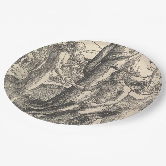 Adam und Eva: Der Fall des Menschen (Lucas van Ley Pappteller (Schrägansicht)