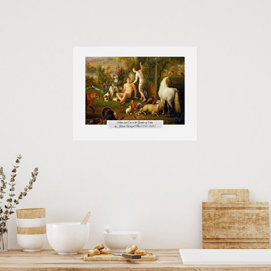 Adam und Eva im Garten Poster (Küche)