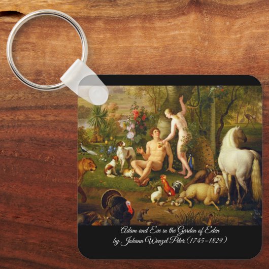 Adam und Eva im Garten Schlüsselanhänger (Vorderseite)