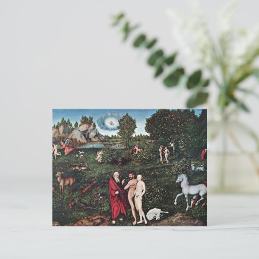 Adam und Eva im Garten von Eden, Adam und Eva I Postkarte (Stehend Vorderseite)