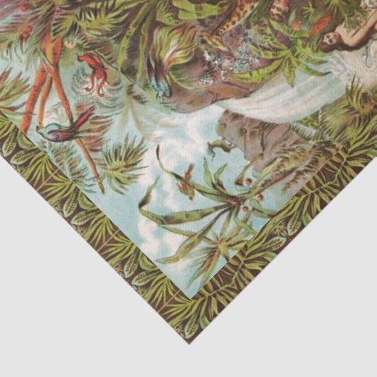 Adam und Eva im Gartenteppich Seidenpapier (Ausschnitt)