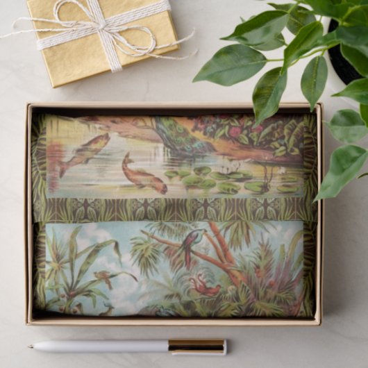 Adam und Eva im Gartenteppich Seidenpapier (Geschenk)