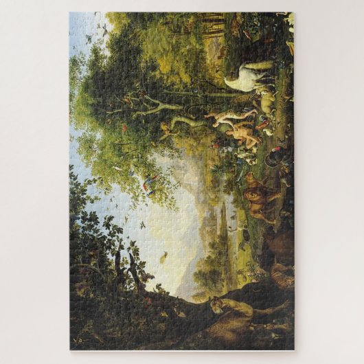 Adam und Eva im Irdischen Paradies Puzzle (Vertikal)