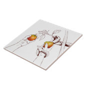 Adam und Eva mit Schlange Fliese (Seite)