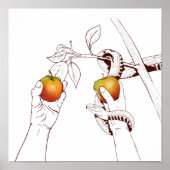 Adam und Eva mit Schlange Poster (Vorne)