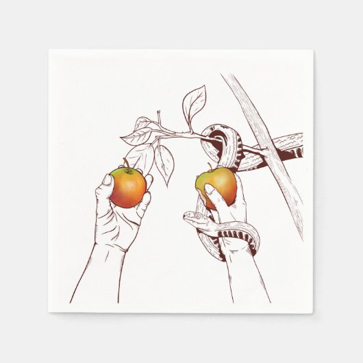 Adam und Eva mit Schlange Serviette (Vorderseite)