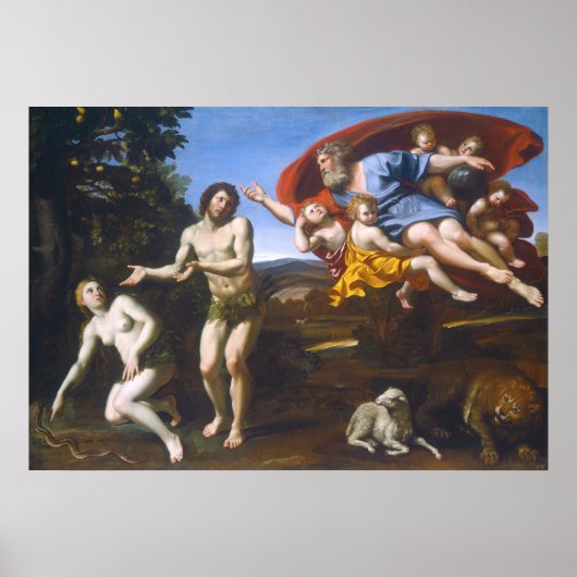 Adam und Eve - Domenichino Poster (Vorne)