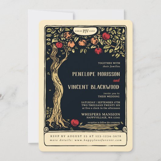 Adam und Eve | Einladung zur Hochzeit von Tarots (Vorderseite)