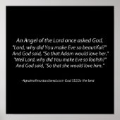 Adam und Eve Fun Christlich Poster (Vorne)